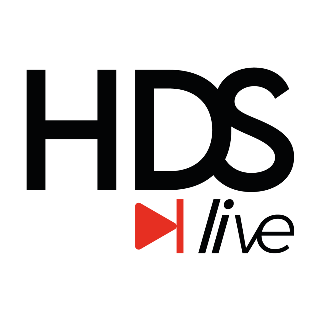 Création de logo à Roanne, HDS live, logo rouge et noir, musique, icone play